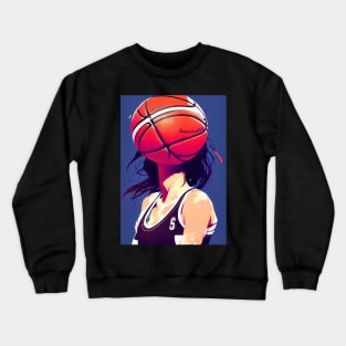 Young Woman Dribbling Basketball Crewneck Sweatshirt